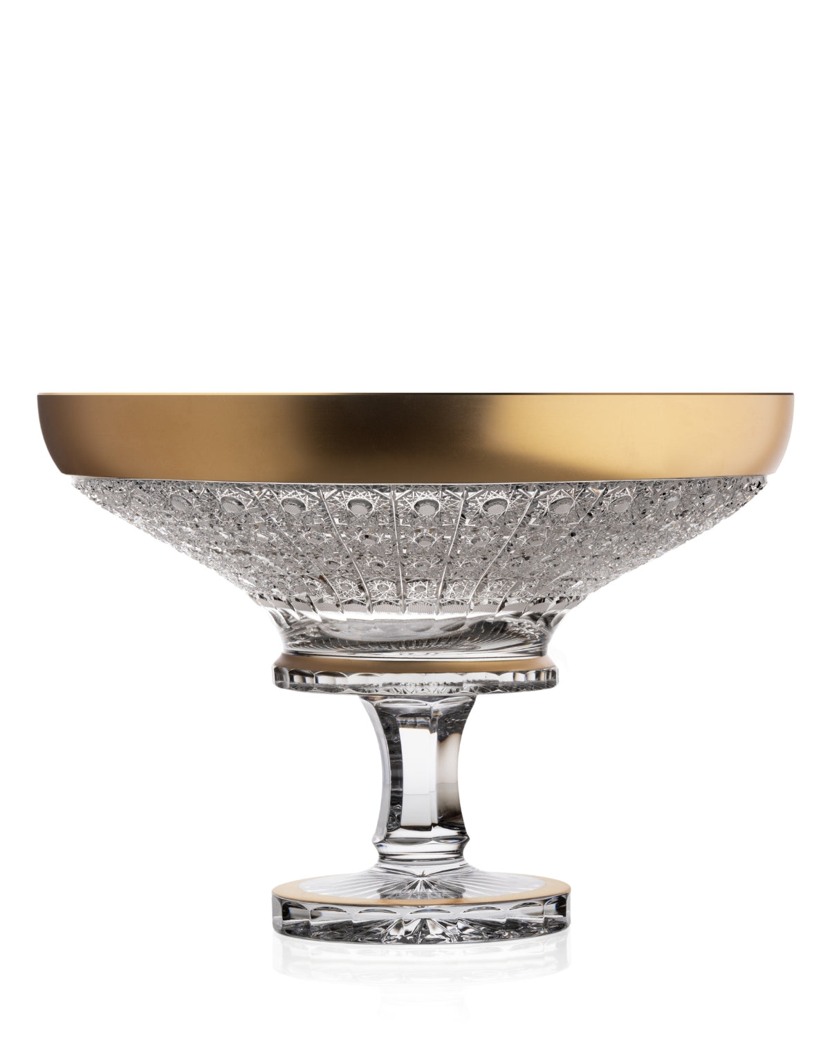 Bohemia Crystal Hand cut footed bowl 405mm
