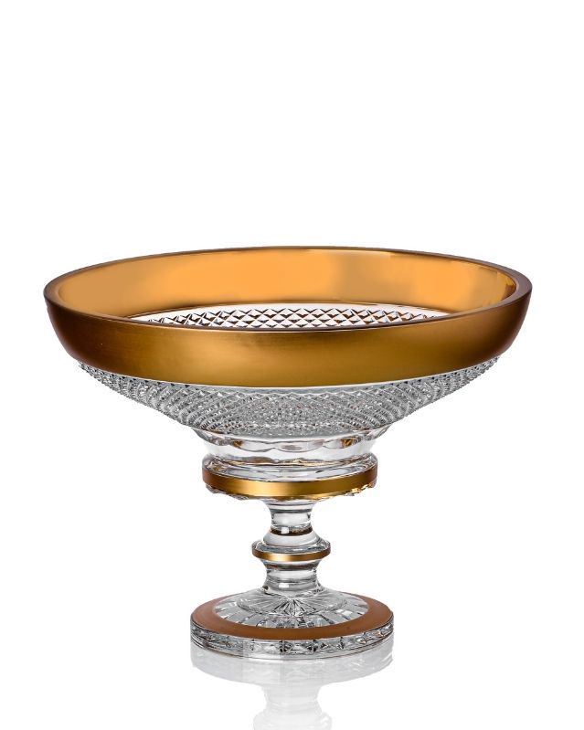 Bohemia Crystal Hand cut footed bowl 355mm