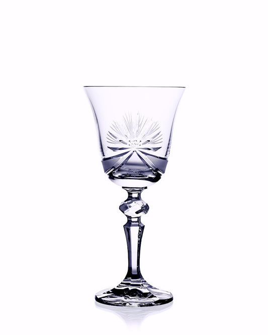Bohemia Crystal Laura Hand Cut White Wine Glasses - Decor Bow /170ml  (set of 6 pcs)