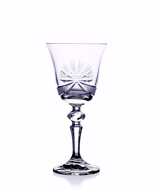 Bohemia Crystal Cut Wine Glasses Bow Decor 220ml (set of 6)