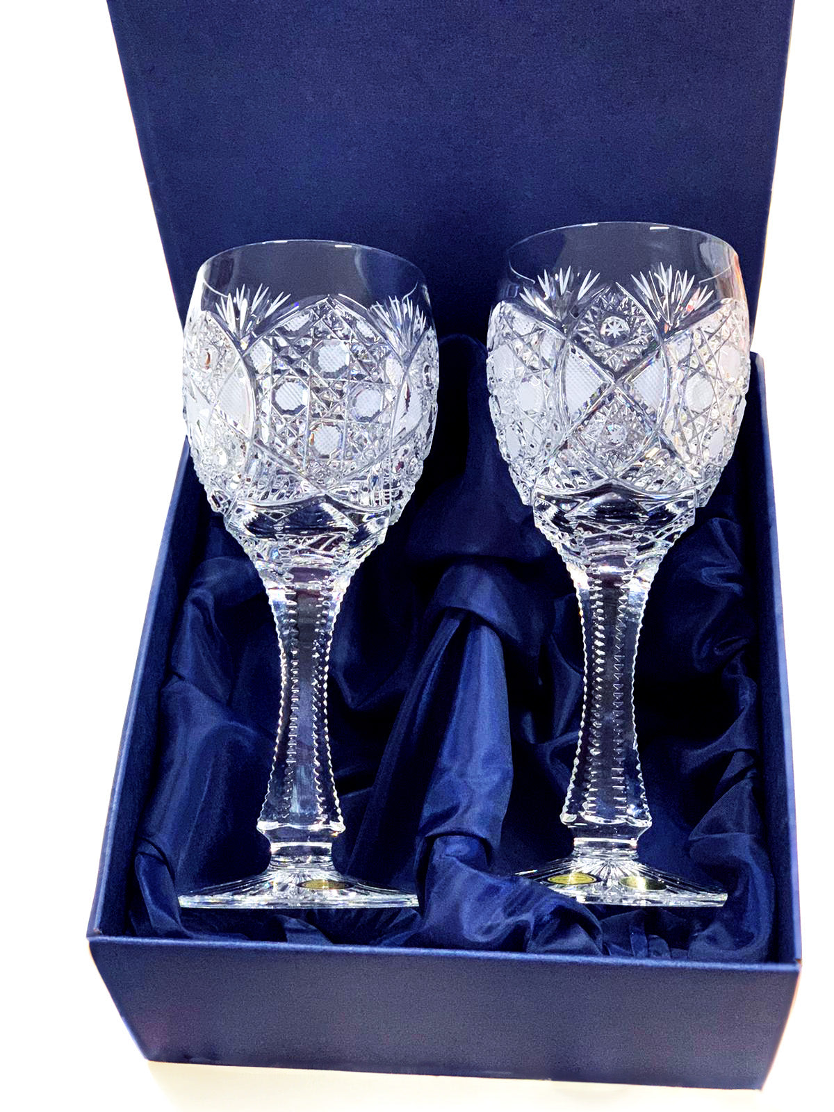 Bohemia Crystal Hand cut wine glasses 130ml (set of 2)