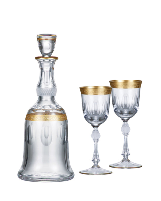 Bohemia Crystal Jessie wine set (set 1 decanter + 2 glasses)