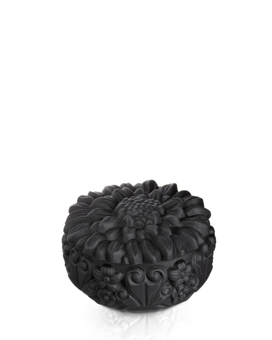 Bohemia Crystal Box with lid Sunflowers - Black
