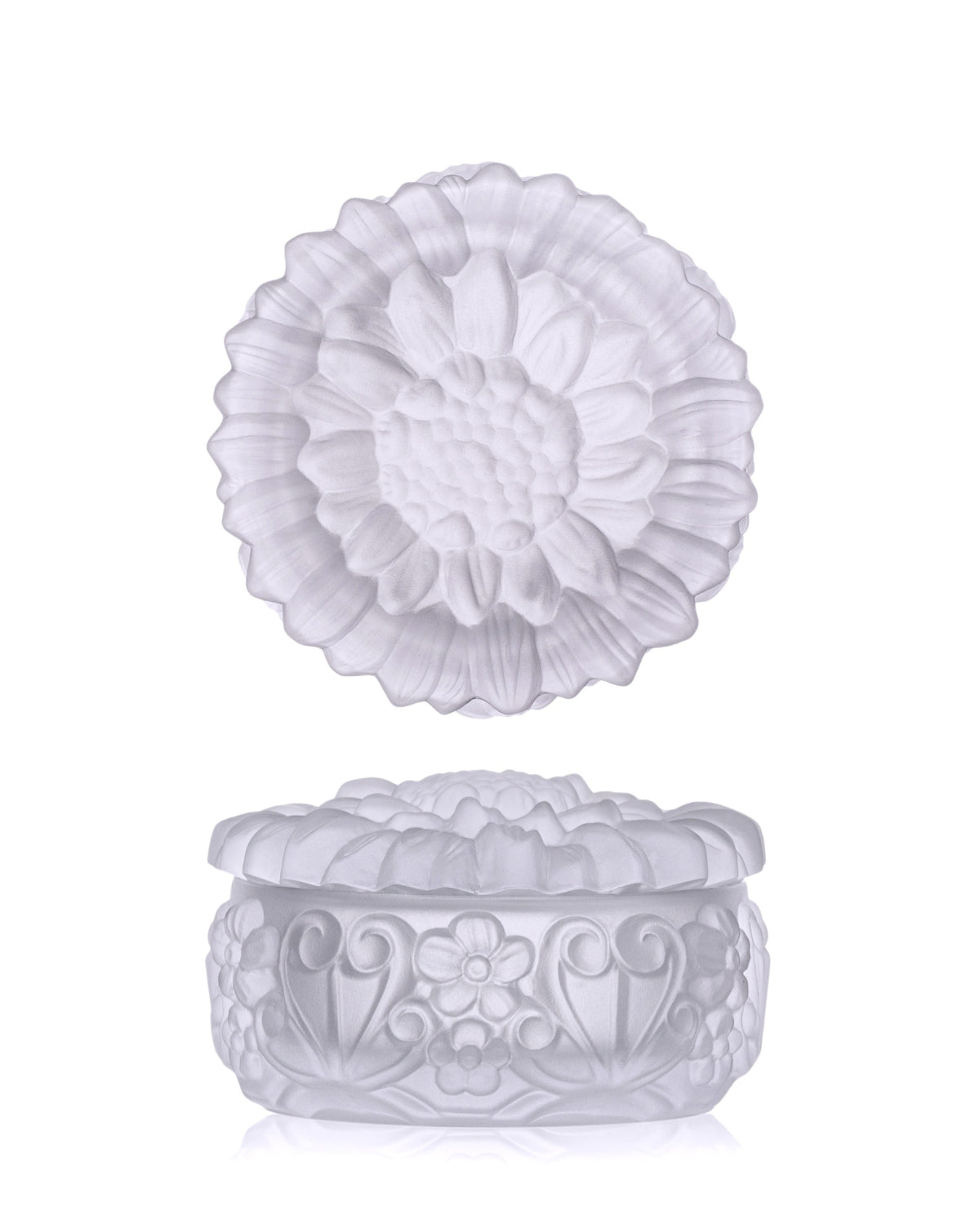 Bohemia Crystal Box with lid Sunflower - Crystal