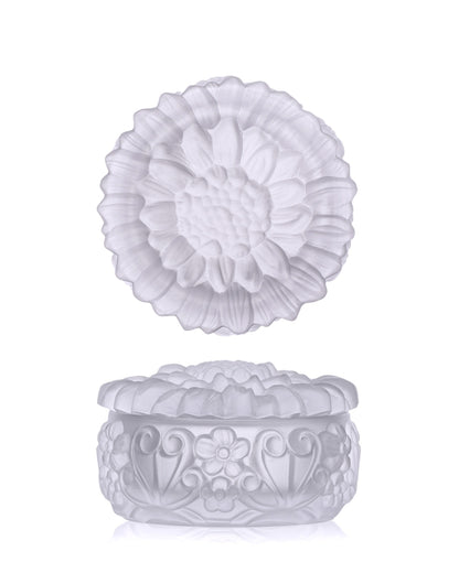 Bohemia Crystal Box with lid Sunflower - Crystal