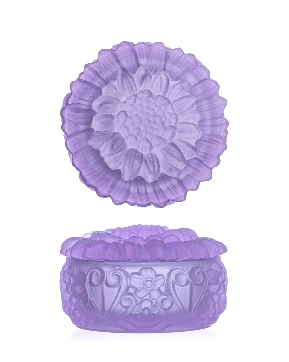 Bohemia Crystal Box with lid Sunflowers - Alexandrite