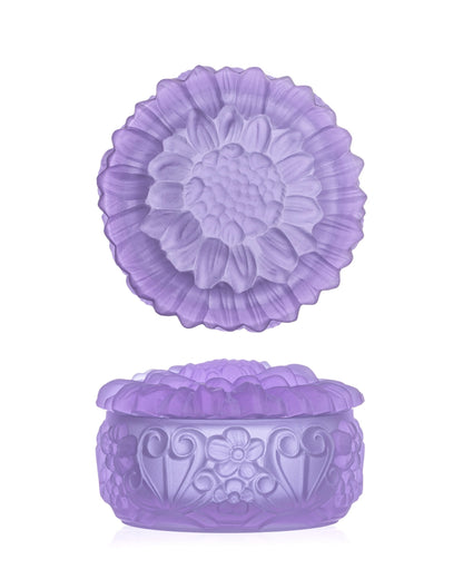 Bohemia Crystal Box with lid Sunflowers - Alexandrite