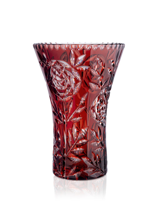 Bohemia Crystal Cut vase Rose 260mm