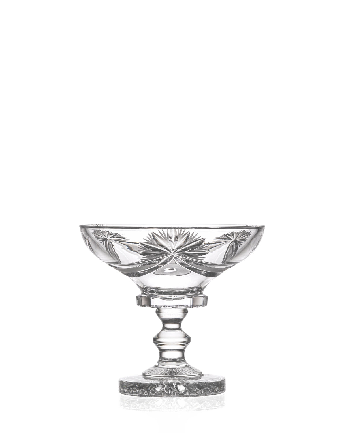 Bohemia Crystal Hand cut footed bowl 155mm