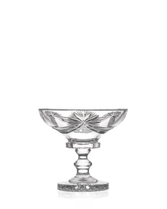 Bohemia Crystal Hand cut footed bowl 155mm