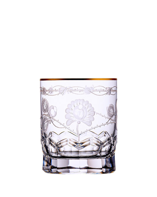 Bohemia Crystal Hand cut glasses with engraving for whisky and rum 320ml (set of 2)