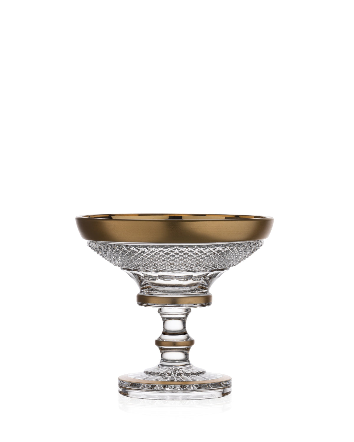 Bohemia Crystal Hand cut footed bowl 155mm