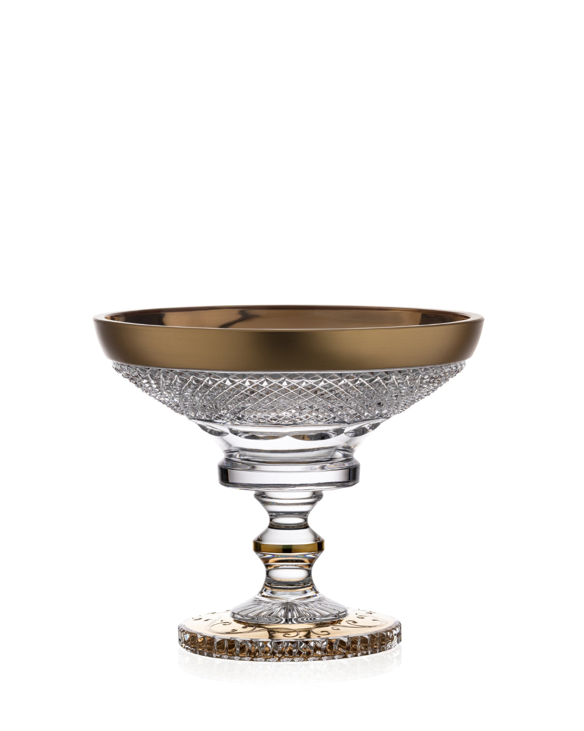 Bohemia Crystal Hand cut footed bowl 205mm