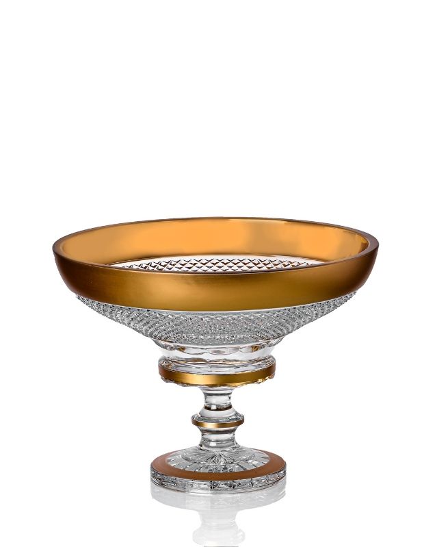 Bohemia Crystal Hand cut footed bowl 305mm