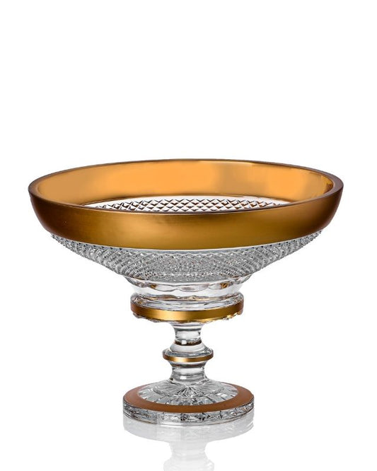 Bohemia Crystal Hand cut footed bowl 355mm