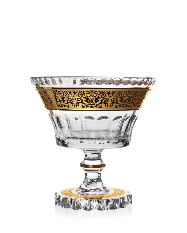 Bohemia Crystal Hand Cut Footed Bowl Cipísek Romantic 205mm