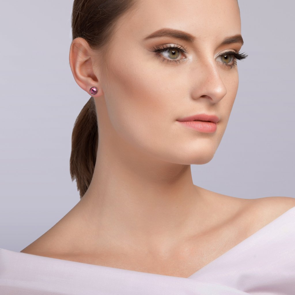 Bohemia Crystal Carlyn Surgical Steel Earrings with Preciosa Crystal  - Red 7235 57