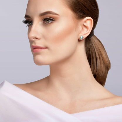 Bohemia Crystal Uniques Earrings Made of Surgical Steel with Preciosa Crystal - Blue 7095 46