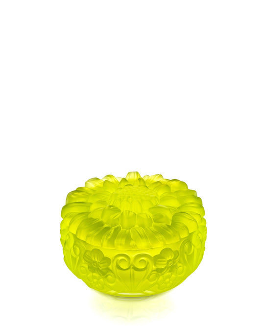 Bohemia Crystal Sunflower jar with lid made of uranium crystal