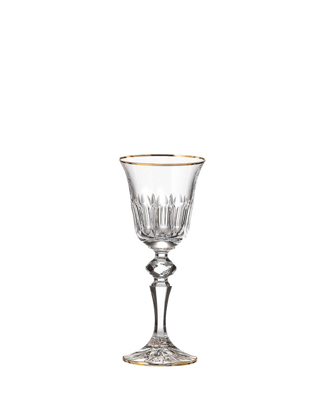 Bohemia Crystal hand cut liqueur glass Daisy Line Gold 60ml (set of 2pcs)