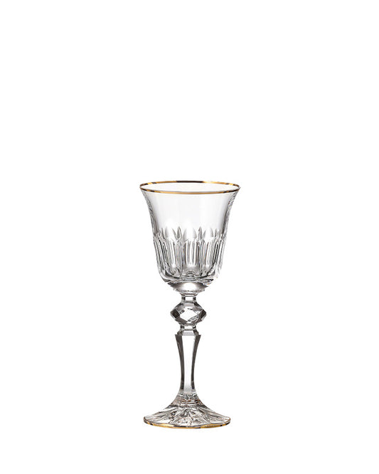 Bohemia Crystal hand cut liqueur glass Daisy Line Gold 60ml (set of 2pcs)