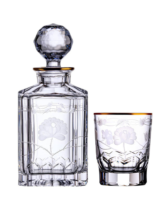 Bohemia Crystal Hand-Cut Whisky Set 99999/18731/122 (1 Decanter + 2 Glasses)